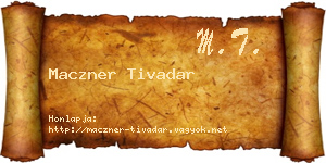 Maczner Tivadar névjegykártya