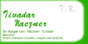 tivadar maczner business card
